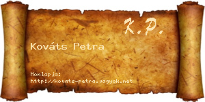 Kováts Petra névjegykártya