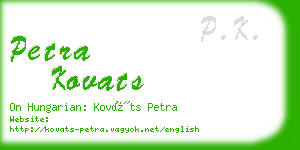 petra kovats business card